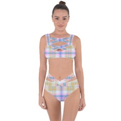 Pink And Yellow Plaid Bandaged Up Bikini Set  by allthingseveryone