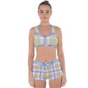 Pink And Yellow Plaid Racerback Boyleg Bikini Set View1