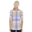 Pink And Yellow Plaid Wide Neckline Tee View2