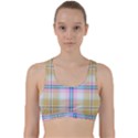 Pink And Yellow Plaid Back Weave Sports Bra View1