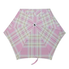 Pink Pastel Plaid Mini Folding Umbrellas by allthingseveryone