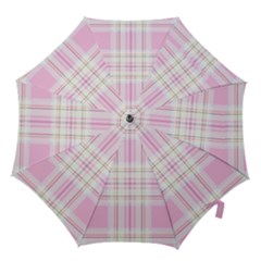 Pink Pastel Plaid Hook Handle Umbrellas (small) by allthingseveryone