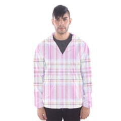 Pink Pastel Plaid Hooded Wind Breaker (men) by allthingseveryone