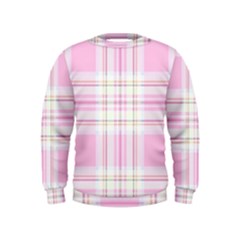 Pink Pastel Plaid Kids  Sweatshirt by allthingseveryone