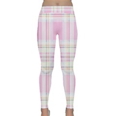 Pink Pastel Plaid Classic Yoga Leggings by allthingseveryone