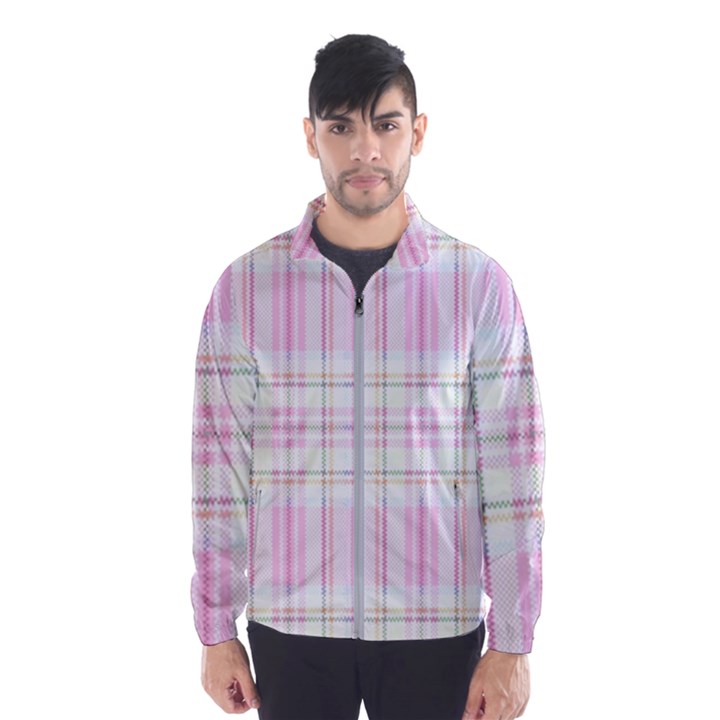 Pink Pastel Plaid Wind Breaker (Men)