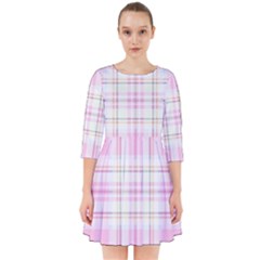 Pink Pastel Plaid Smock Dress