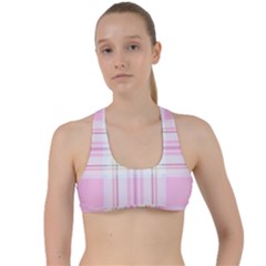 Pink Pastel Plaid Criss Cross Racerback Sports Bra by allthingseveryone