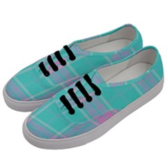 Blue And Pink Pastel Plaid Men s Classic Low Top Sneakers by allthingseveryone