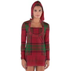 Red And Green Tartan Plaid Long Sleeve Hooded T-shirt by allthingseveryone