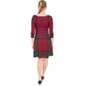 Red And Green Tartan Plaid Quarter Sleeve Front Wrap Dress	 View2