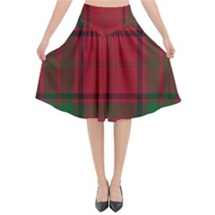 Red And Green Tartan Plaid Flared Midi Skirt by allthingseveryone