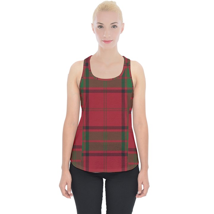 Red And Green Tartan Plaid Piece Up Tank Top