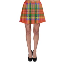 Orange And Green Plaid Skater Skirt by allthingseveryone