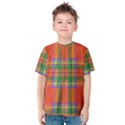 Orange And Green Plaid Kids  Cotton Tee View1