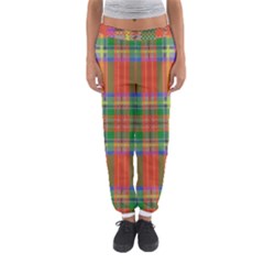 Orange And Green Plaid Women s Jogger Sweatpants by allthingseveryone