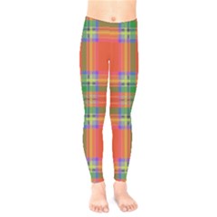 Orange And Green Plaid Kids  Legging