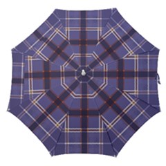 Purple Heather Plaid Straight Umbrellas by allthingseveryone