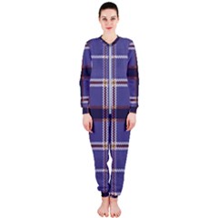 Purple Heather Plaid Onepiece Jumpsuit (ladies)  by allthingseveryone