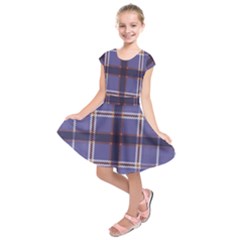 Purple Heather Plaid Kids  Short Sleeve Dress by allthingseveryone