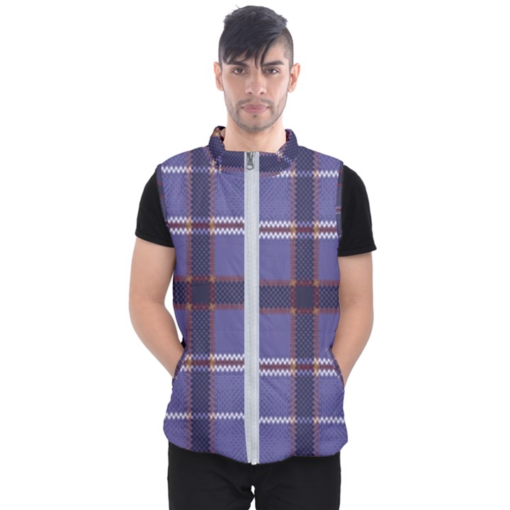 Purple Heather Plaid Men s Puffer Vest