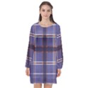 Purple Heather Plaid Long Sleeve Chiffon Shift Dress  View1