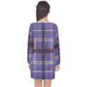 Purple Heather Plaid Long Sleeve Chiffon Shift Dress  View2