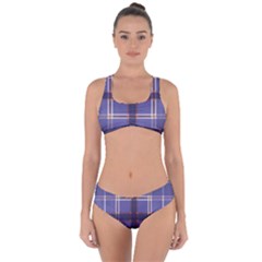 Purple Heather Plaid Criss Cross Bikini Set by allthingseveryone