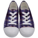 Purple Heather Plaid Kids  Low Top Canvas Sneakers View1