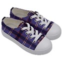 Purple Heather Plaid Kids  Low Top Canvas Sneakers View3