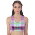 Pink And Blue Plaid Sports Bra View1