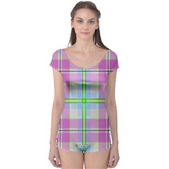 Pink And Blue Plaid Boyleg Leotard  by allthingseveryone