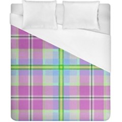 Pink And Blue Plaid Duvet Cover (california King Size) by allthingseveryone