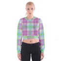 Pink And Blue Plaid Cropped Sweatshirt View1