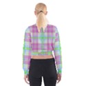 Pink And Blue Plaid Cropped Sweatshirt View2