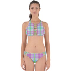 Pink And Blue Plaid Perfectly Cut Out Bikini Set by allthingseveryone