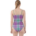 Pink And Blue Plaid Cut Out Top Tankini Set View2