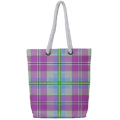 Pink And Blue Plaid Full Print Rope Handle Bag (small) by allthingseveryone