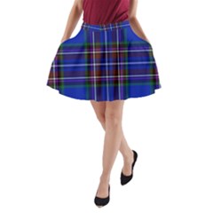 Bright Blue Plaid A-line Pocket Skirt by allthingseveryone