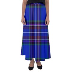 Bright Blue Plaid Flared Maxi Skirt by allthingseveryone