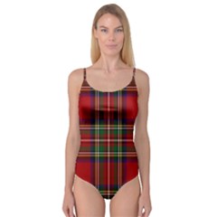 Red Tartan Plaid Camisole Leotard  by allthingseveryone