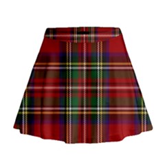 Red Tartan Plaid Mini Flare Skirt by allthingseveryone