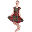 Red Tartan Plaid Kids  Short Sleeve Dress View1