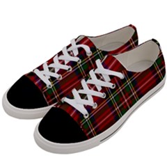 Red Tartan Plaid Women s Low Top Canvas Sneakers