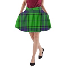 Green And Blue Plaid A-line Pocket Skirt by allthingseveryone