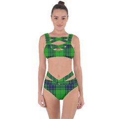 Green And Blue Plaid Bandaged Up Bikini Set  by allthingseveryone