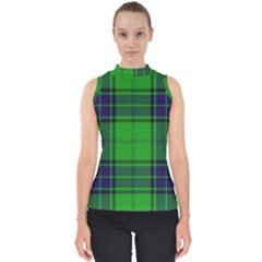 Green And Blue Plaid Shell Top