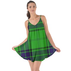 Green And Blue Plaid Love The Sun Cover Up