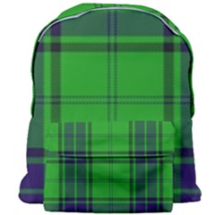 Green And Blue Plaid Giant Full Print Backpack