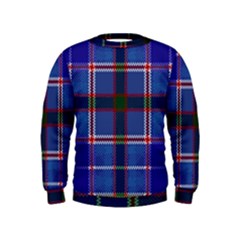 Blue Heather Plaid Kids  Sweatshirt by allthingseveryone